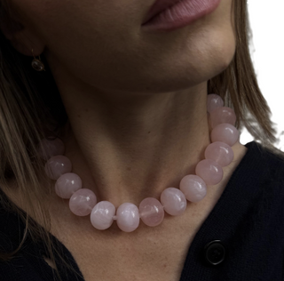 Joan Semi-Precious Necklace - Rose Quartz