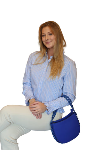 Light Blue & White Blouse
