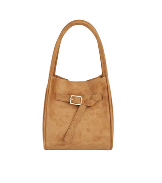 Hollace Mini Tote Faux Suede Buckle - Camel