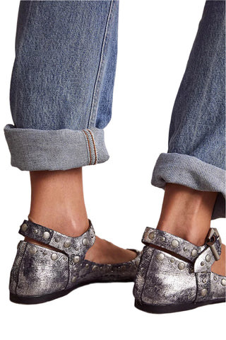 Mystic Mary Jane Flat- Silver Distress