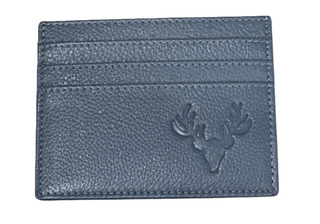 Leather Card Case - Blue/Grey