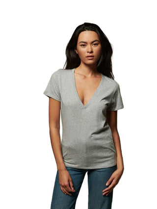 Blair Slim V-Neck- Heather Grey
