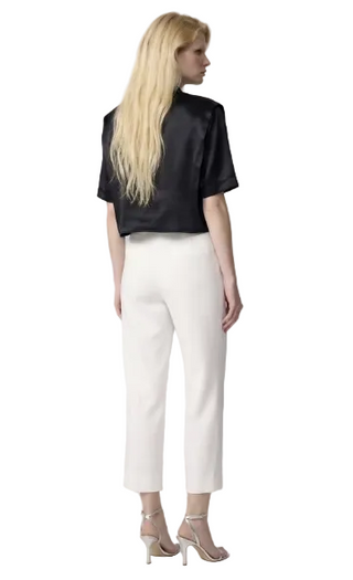 Phaenna Shoulder Pleat Tee- Black