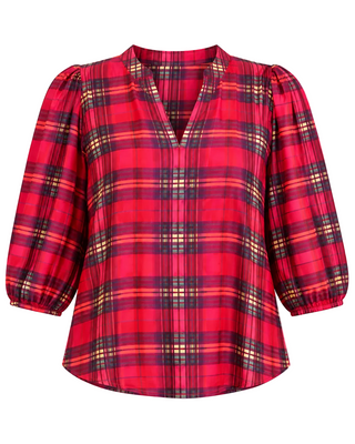 Eliza top - Cabernet Plaid