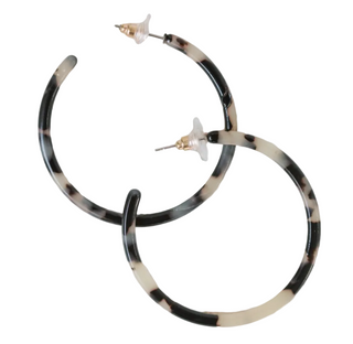 1.25" Skinny Blonde Tortoise Hoop Earrings