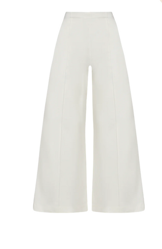 Cropped: Ponte Knit Wide Leg Pant