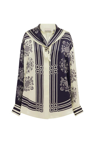 Banderra Scarf Silk Shirt - Ink