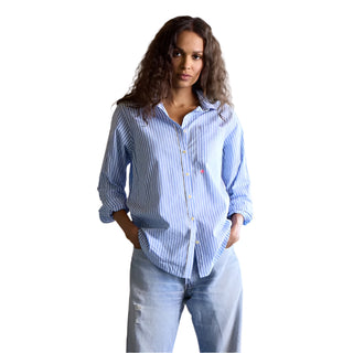 Mia Stripe Shirt- Blue