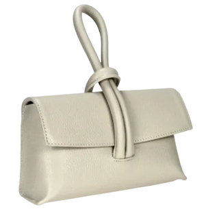 Anytime Bag - Taupe Leather Clutch