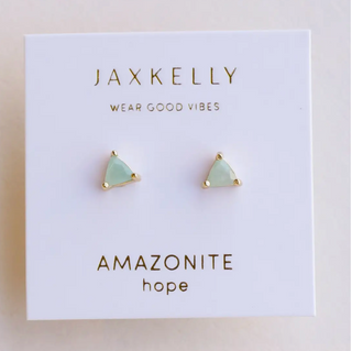Mini Energy Gem - Amazonite - Gold Earrings - Gold