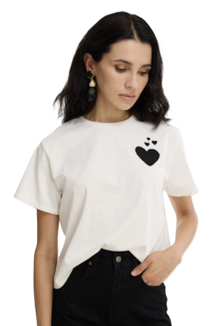 Embroidered Hearts Tee