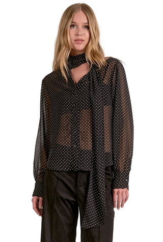 The Polka Dot Blouse- Black