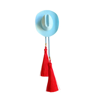 Cowboy Hat Bolo - Baby Blue with Baby blue & Red