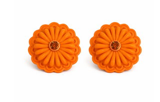 Concho Earrings - Orange Citrus