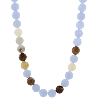 Beaded Ball Necklace - Blue