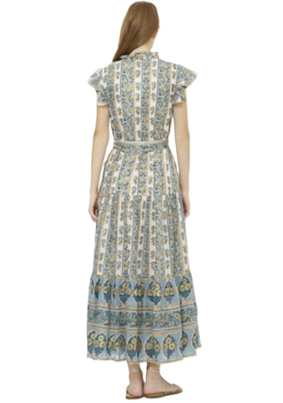 Ruffle Collar Button Maxi Dress