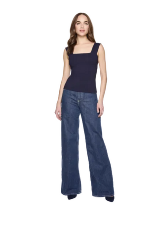Essential Wide Strap Tank Top 8" - Midnight