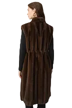 Straight Fit Faux Fur Vest - Brown
