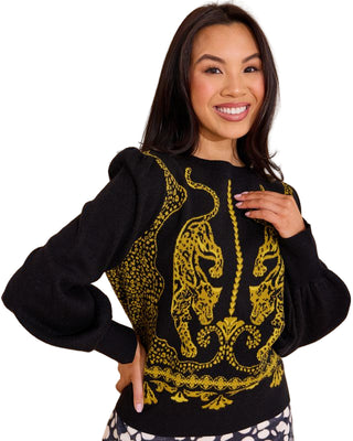 Lucie Sweater- Pouncing Panther