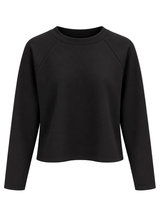Scuba Oversized Raglan Top - Black