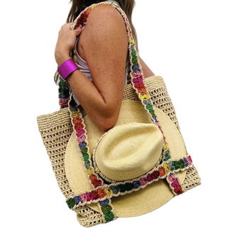 Indie Rainbow Raffia Bag