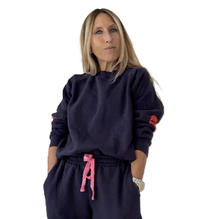 Benton Imperfect Heart Patch Sweatshirt- Indigo Blue