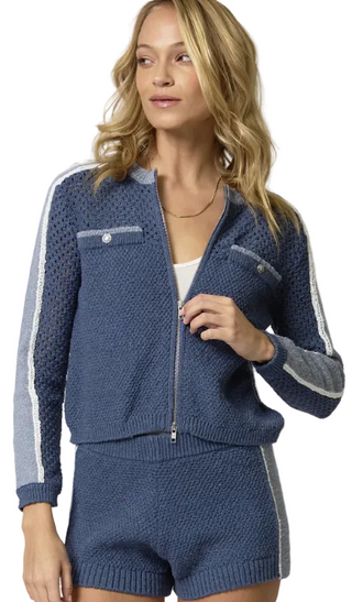Raya Mixed Stitch Zip Cardi
