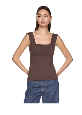 Essential Wide Strap Tank Top 8" - Java