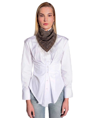 Plaid Flannel Embellished Scarf
